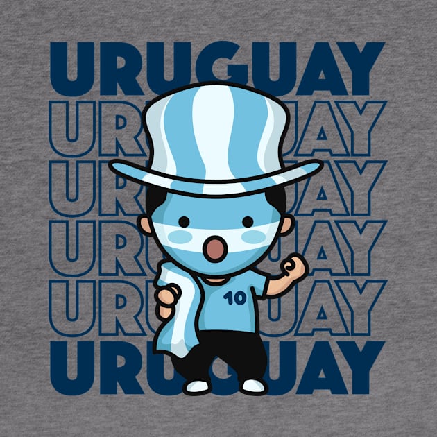 Uruguay Football Fan // Kawaii Cute Uruguayan Soccer Supporter by SLAG_Creative